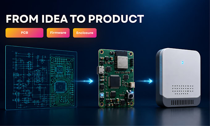 develop your electronic product from pcb and firmware to 3d enclosure