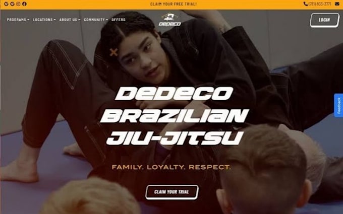 build wix martial arts school website self defense classes booking website
