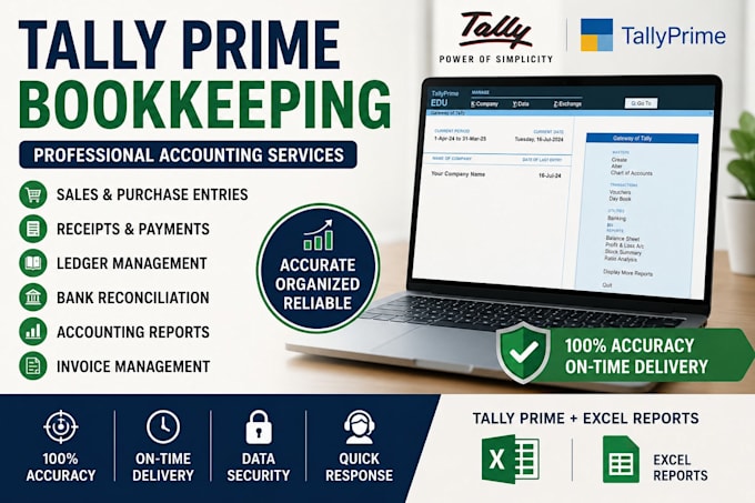 tally bookkeeping, accounting and excel data entry