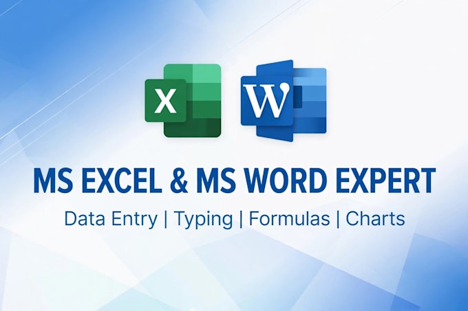 do ms excel data entry and ms word typing work