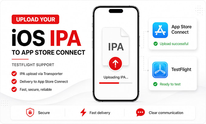 upload your ios ipa to app store connect or testflight