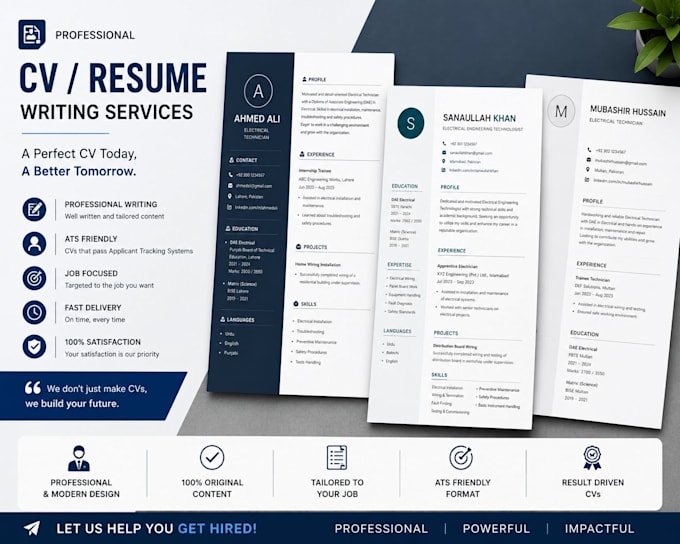 create a professional CV and resume