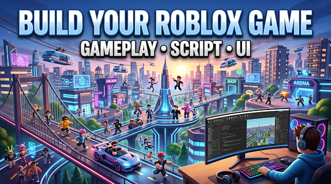 build your roblox game with custom scripting, UI and gameplay