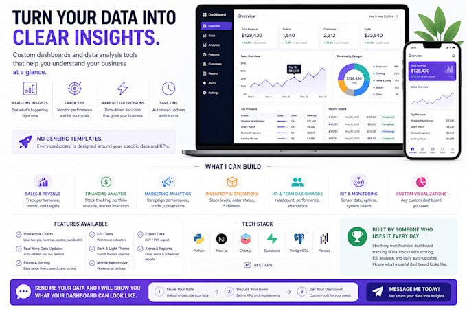 build a custom dashboard or data analysis tool with python