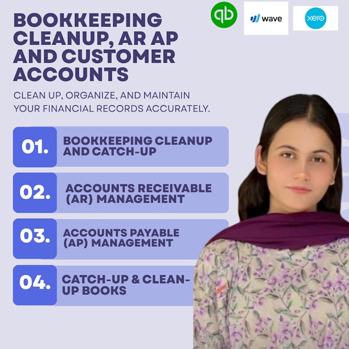 do bookkeeping cleanup, ar ap and customer accounts
