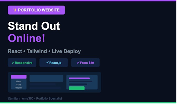 build a stunning portfolio website for you using react