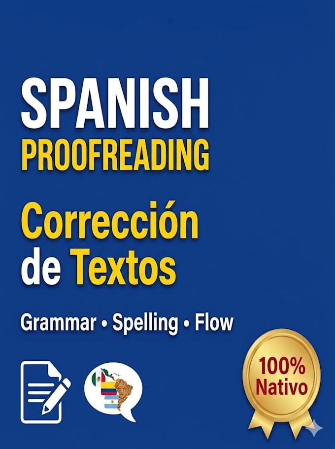 professionally proofread, edit,and correct your spanish text