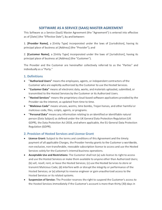 draft review and negotiate your saas contracts