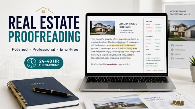 proofread and copyedit your real estate content and listings
