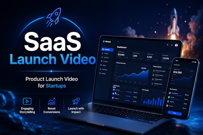 create a saas launch video, product launch video for your startup
