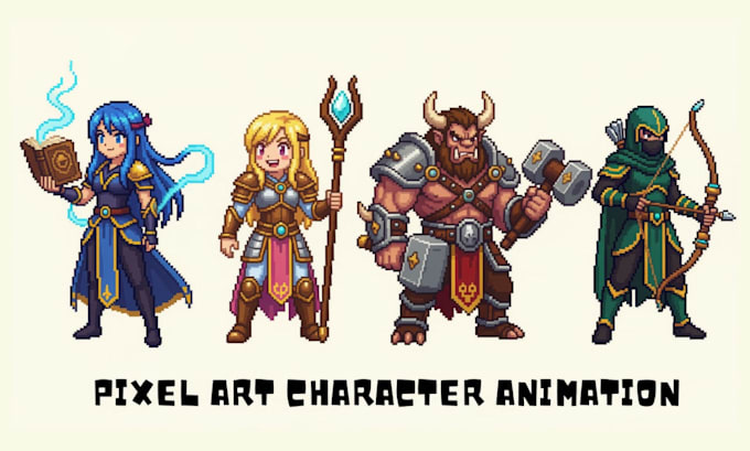 create 2d game character sprite sheet pixel art animation game assets game art
