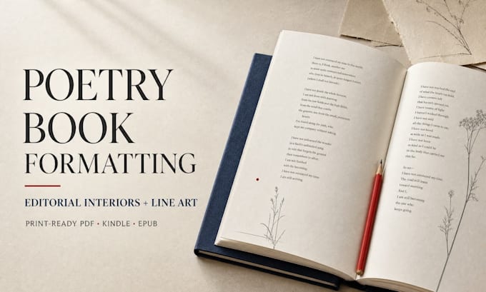 do poetry book formatting, poem book layout and typsetting