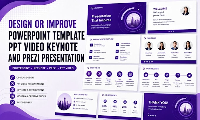 design or improve powerpoint template ppt video keynote and prezi presentation