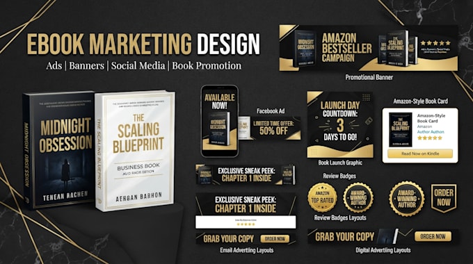 create ebook promotion graphics, ads, and marketing designs