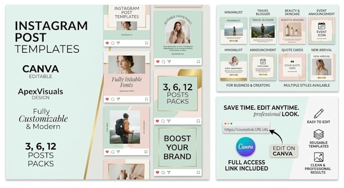 create social media canva template