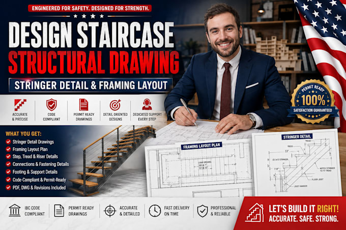 design staircase structural drawing stringer detail framing layout