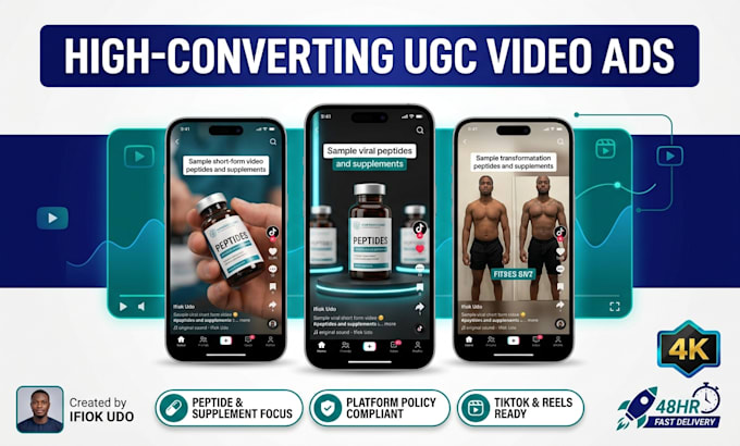 create high converting ugc video ads for peptide and supplement brands