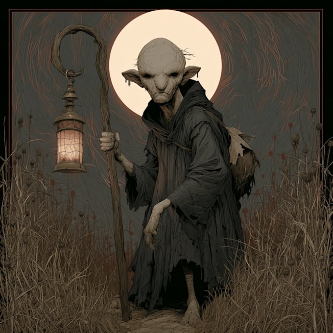 create detailed horror creepy art