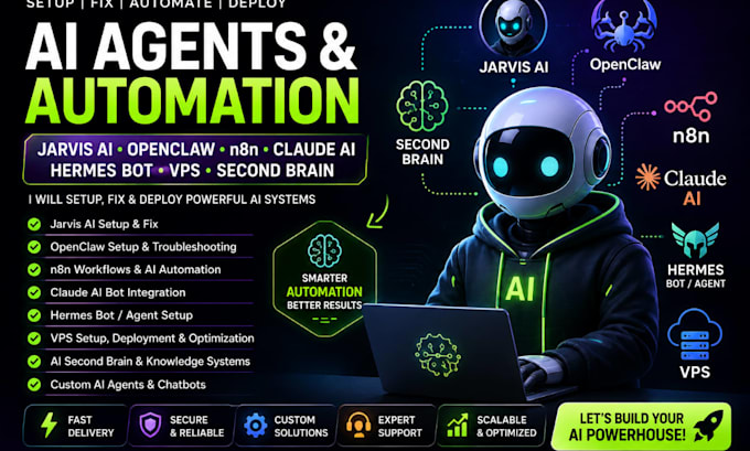 jarvis ai fix openclaw setup n8n claude ai bot vps hermes bot agent second brain