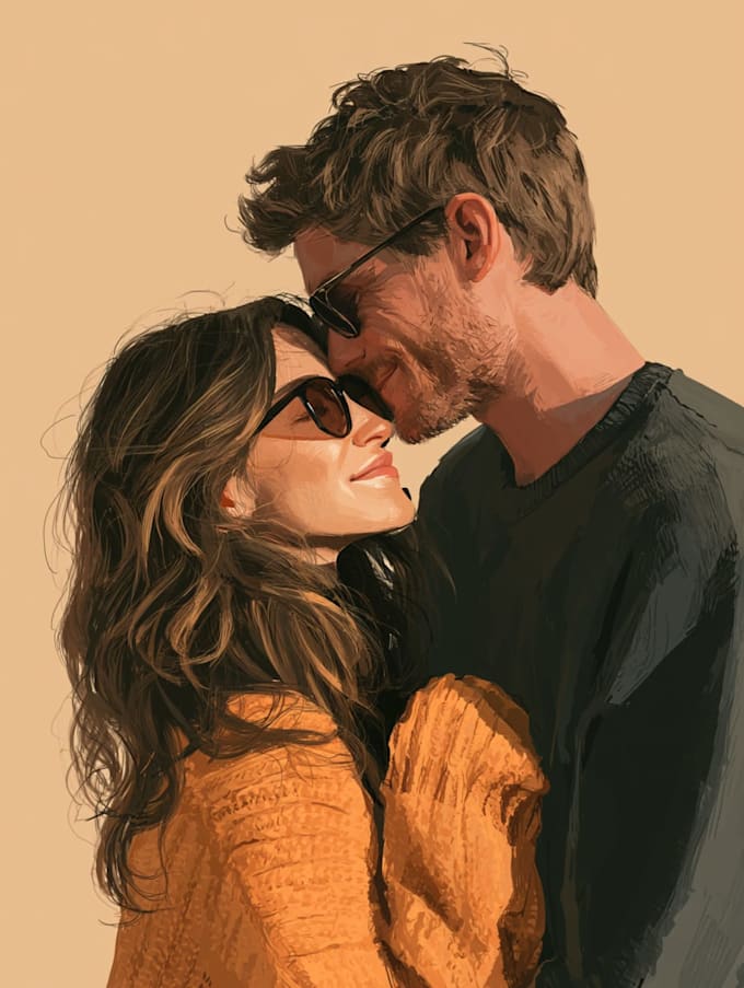 draw couple portrait illustration