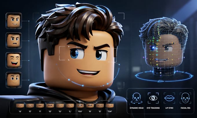 create roblox ugc face bundle with dynamic head facial rig and lip sync