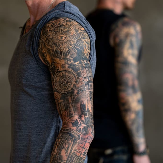 draw a attractive tattoo sleeve art
