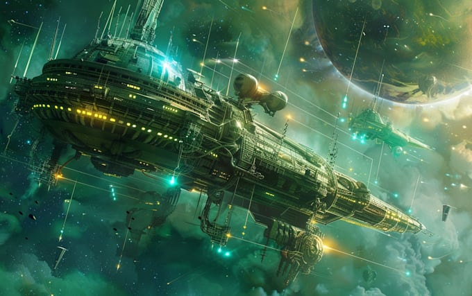 draw sci fi illustration and sci fi sci fi illustration