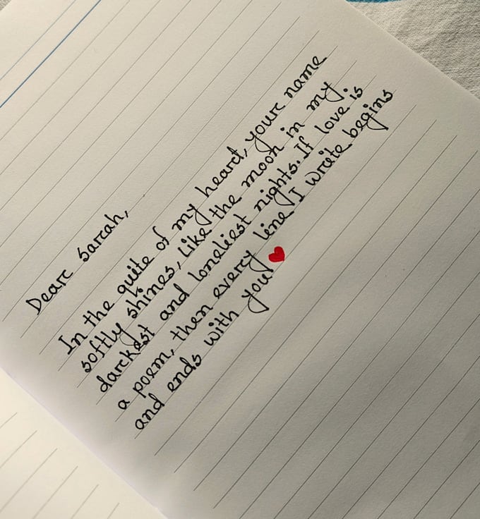 write custom handwritten personal and love letters or notes