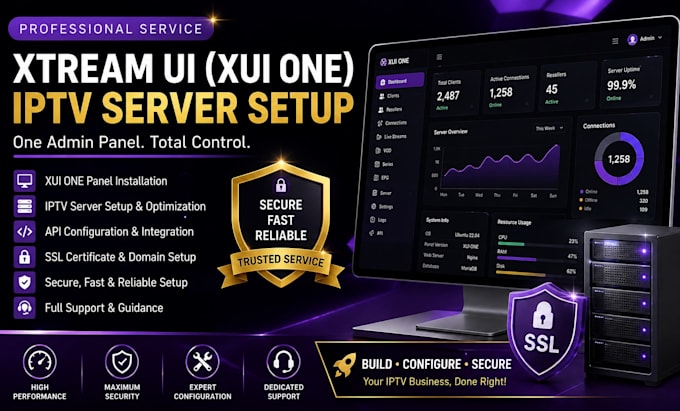 build xtream ui, xui one admin panel, iptv server setup, api ssl configuration