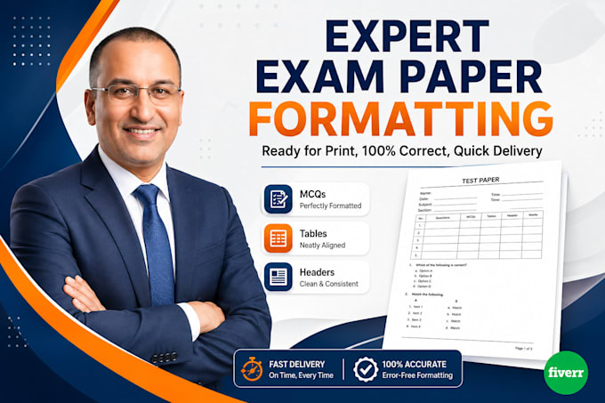 format professional exam papers and question papers in ms word