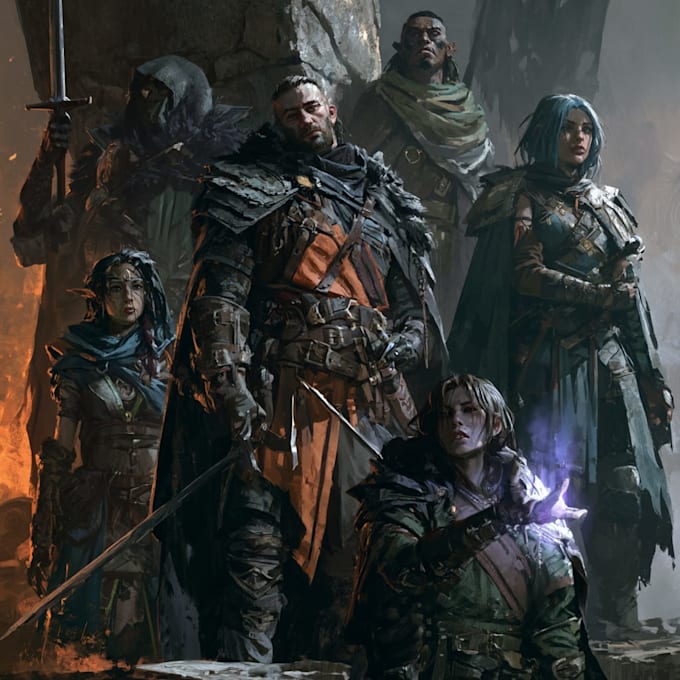 draw your dnd adventurers in a unique art style