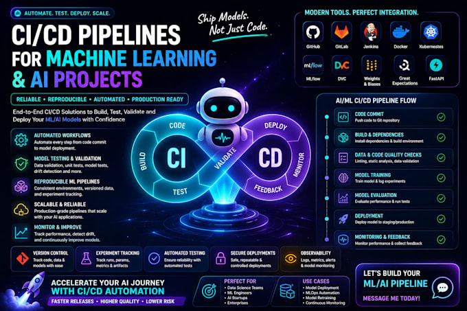 build ci cd pipelines for machine learning and ai projects