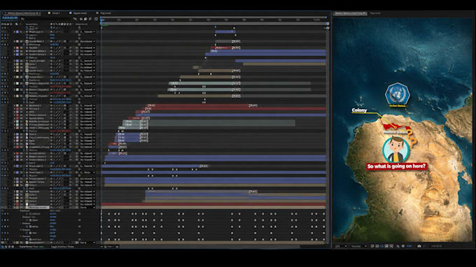 create a cinematic map animation video