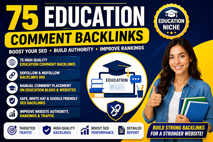 75 education comment backlink SEO link building high quality