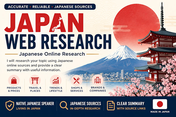 research anything you need about japan