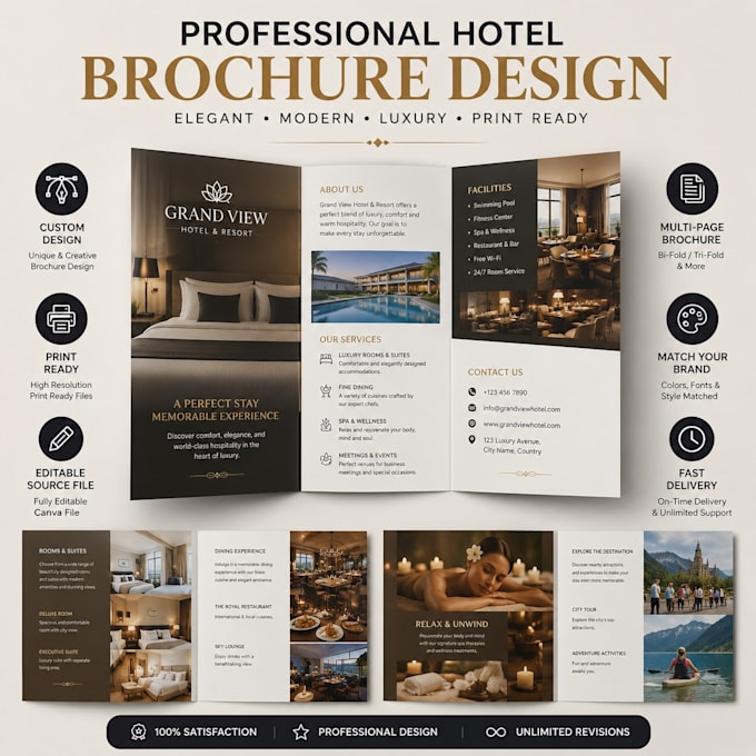 design a professional hotel brochure