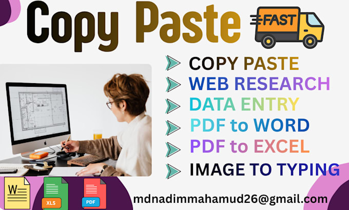 do professional copy paste work and excel data entry