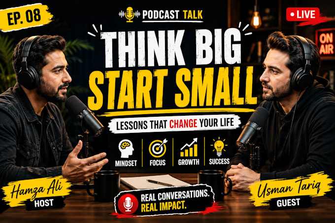 design professional youtube podcast thumbnails