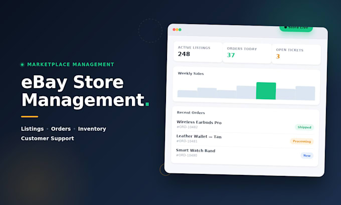 manage your ebay store, listings, orders and inventory