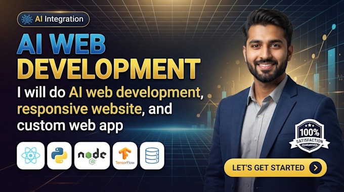do ai web development, responsive website, and custom web app