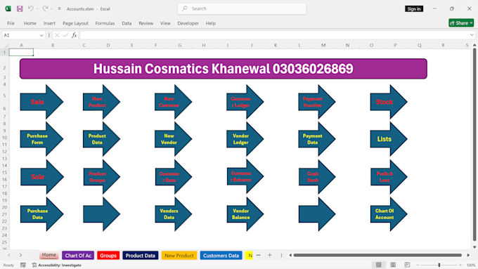 build excel accounting system bookkeeping and inventory