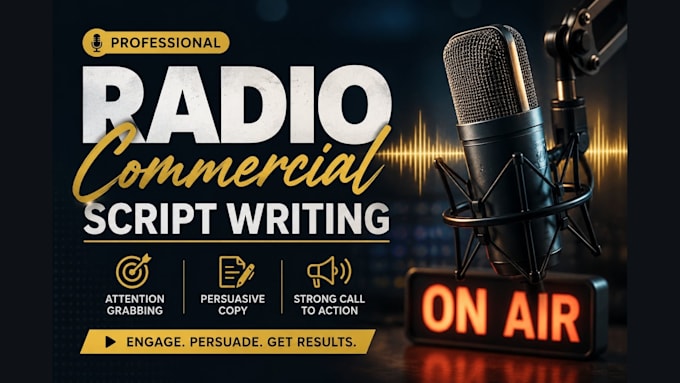 write a professional radio commercial script for your business