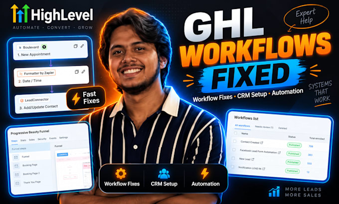 gohighlevel CRM, custom workflows and automation