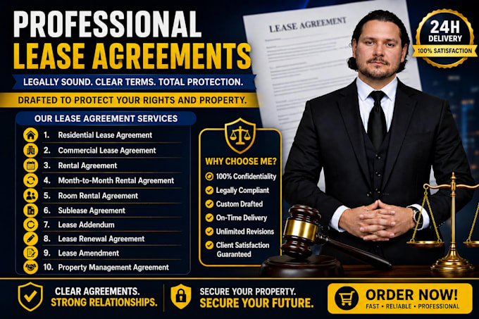 draft professional residential commercial lease and rental agreements