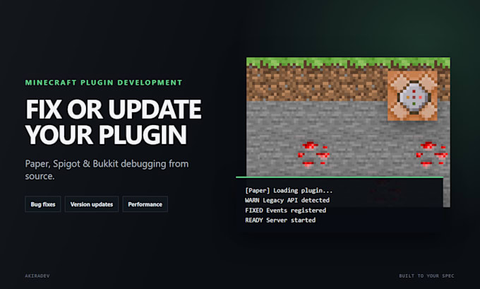 fix, update, or improve your minecraft plugin