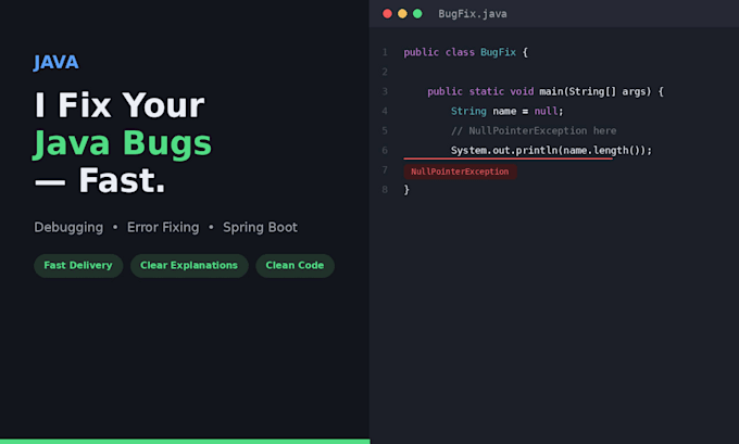 fix bugs and errors in your java application