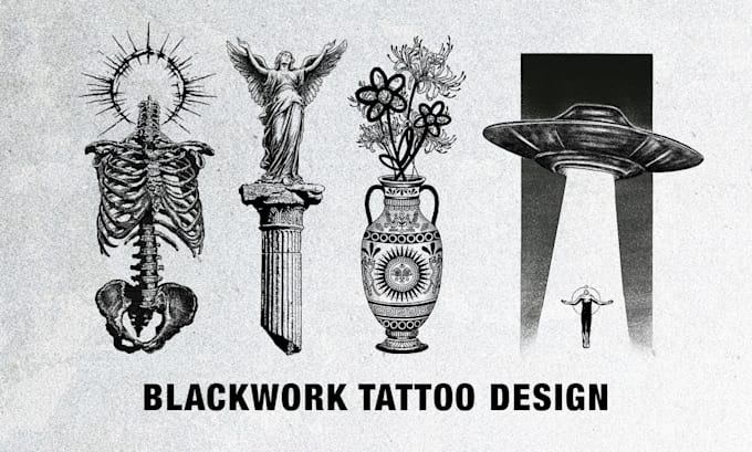 create a realistic blackwork tattoo placement mockup