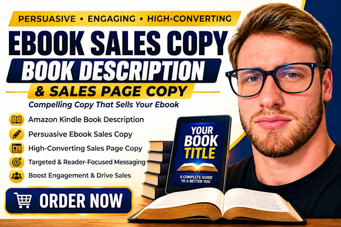 write high converting ebook sales copy, book description, ebook sales page