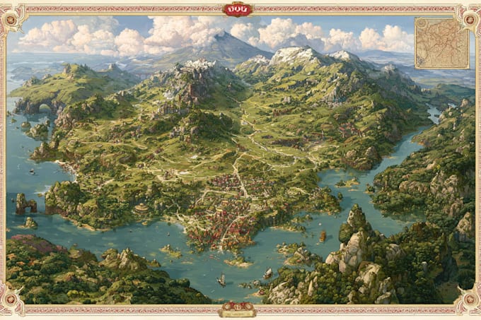 draw fantasy map illustration