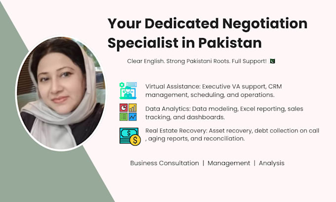do negotiations from pakistan on your behalf